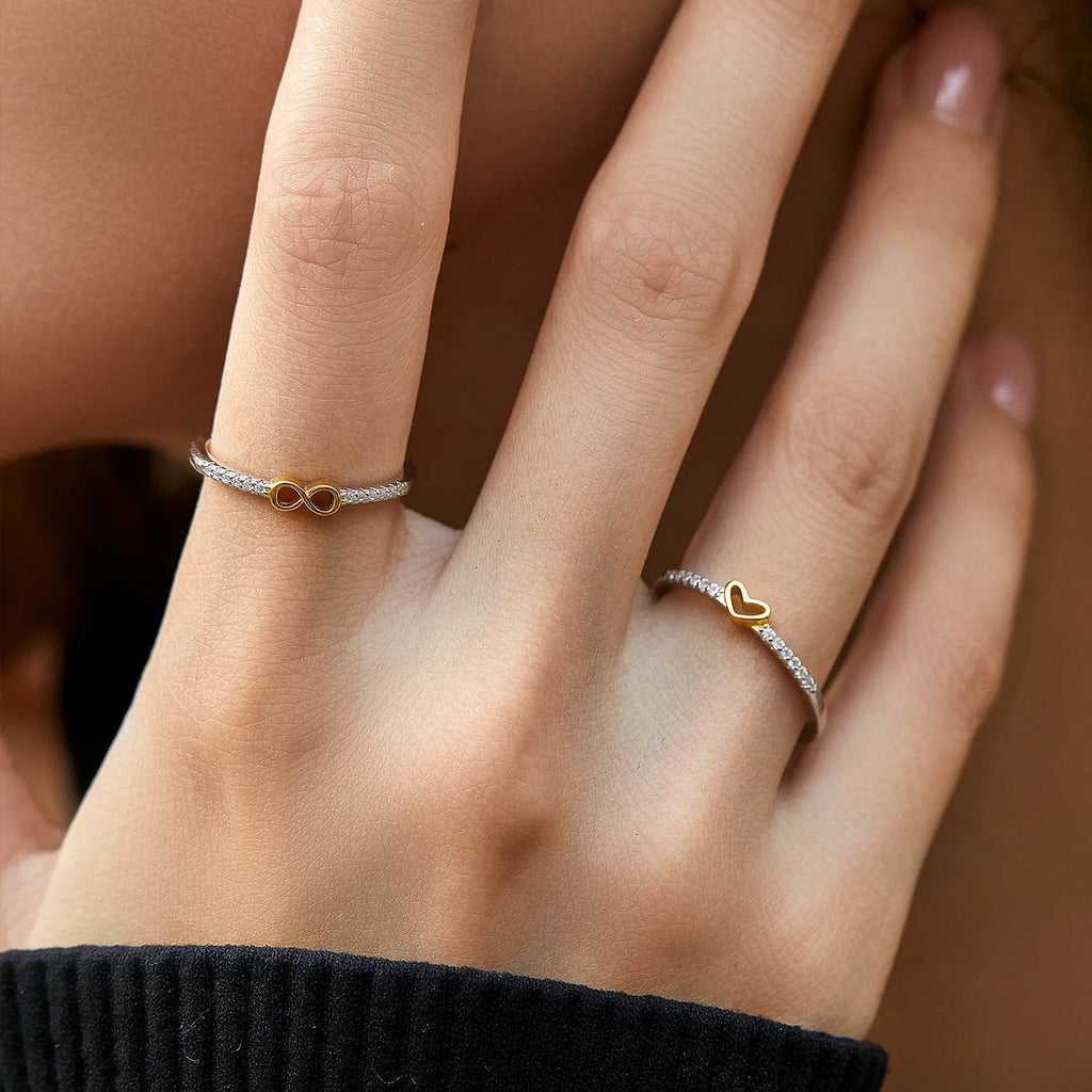 Sparkling Heart & Infinity Ring
