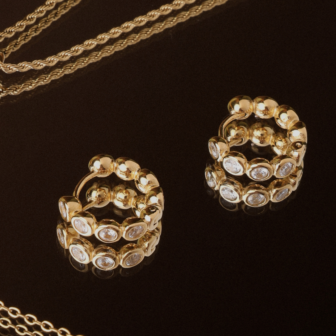 Lumière Perlée Hoops Earrings